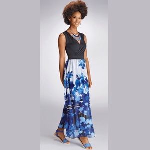 5 for $25! Avon Blue floral maxi print dress